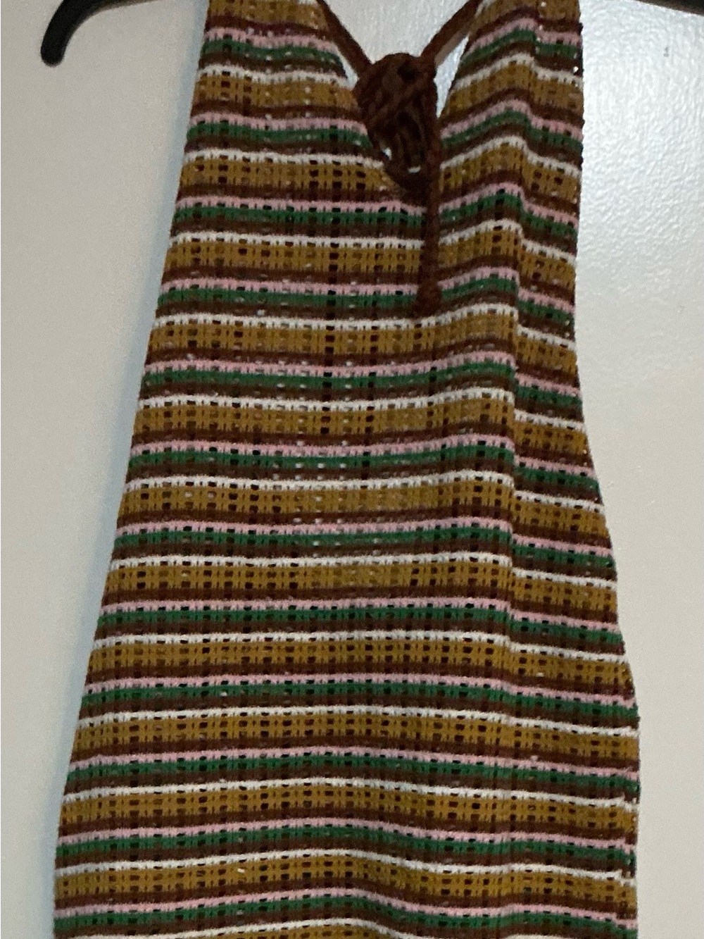 Striped Knit alter back Cover-Up Brown and Pink Top